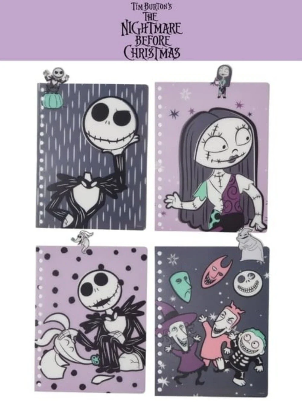 The Nightmare Before Christmas Sally & Jack Spiral Notebook - Purple